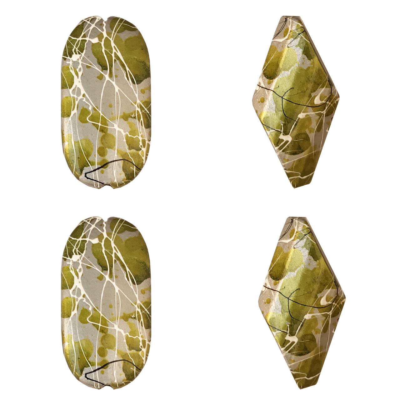 پلاک دستبند مدل زمرد مجموعه 4 عددی