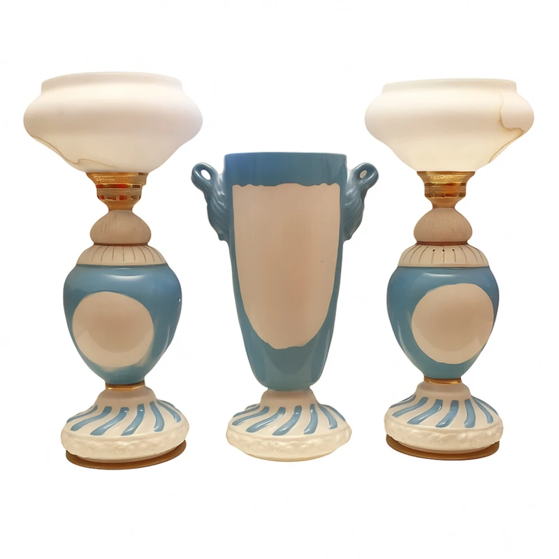 شمعدان مدل فیروزه کد 1100 مناسب برای شمع ال‌ ای‌ دی مجموعه 3 عددی