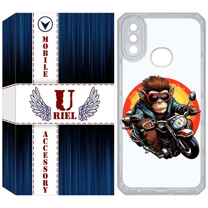کاور یوریل مدل Clear کد 32 طرح میمون موتورسوار مناسب برای گوشی موبایل سامسونگ Galaxy A10S / M10S