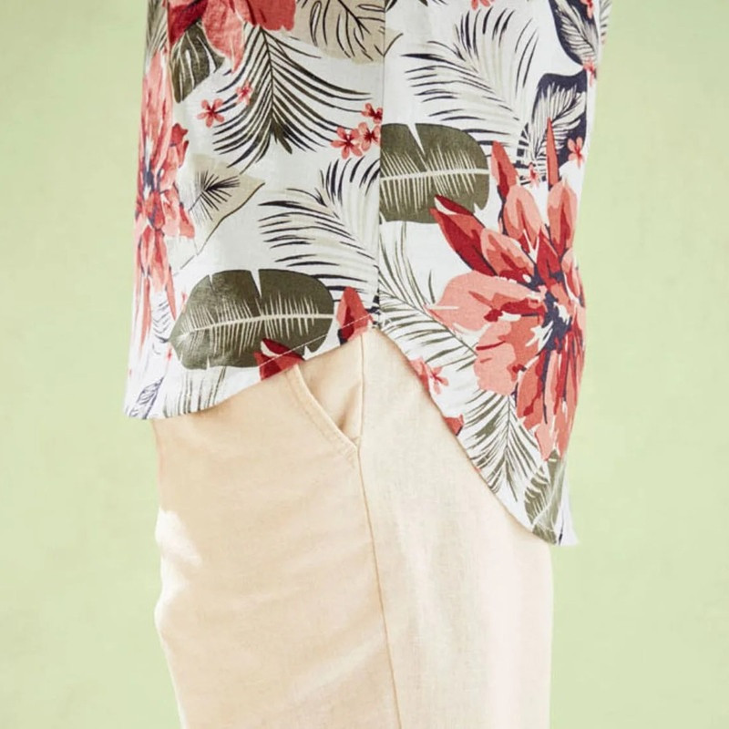 بلوز آستین کوتاه زنانه اسمارا مدل لینن کد 18404427