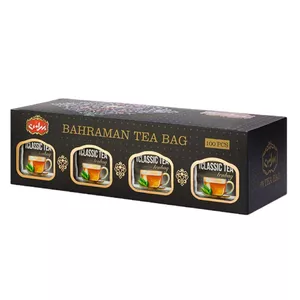 چای کیسه ای سیاه برگاموت بهرامن بسته 100 عددی