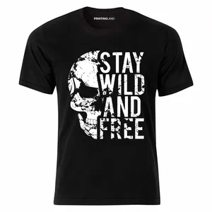 تی شرت آستین کوتاه مردانه مدل پرینتینگ لند طرح STAY WILD کد P134
