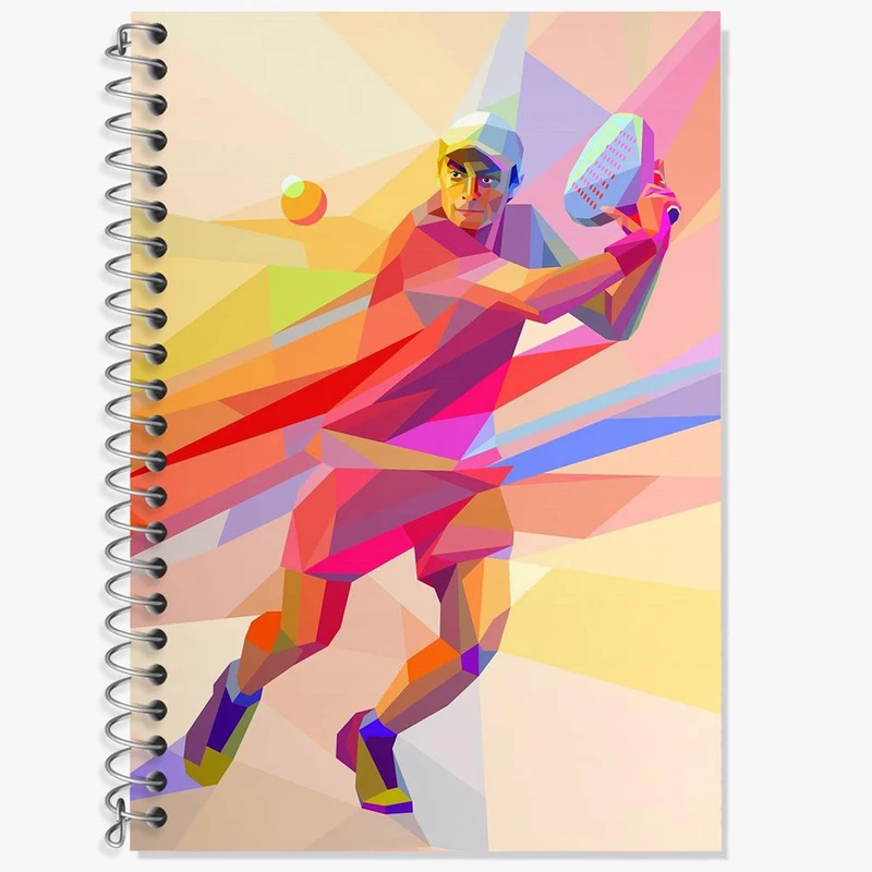 دفتر زبان 50 برگ خندالو مدل دو خط طرح تنیس Tennis کد 14608