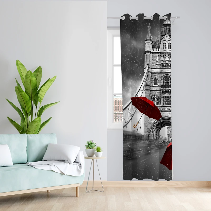 پرده طرح چتر مدل مخمل پانچی کد 4127 z سایز 140x200 سانتی متر