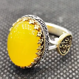 انگشتر نقره مردانه مدل سنگ شرف الشمس کد 26