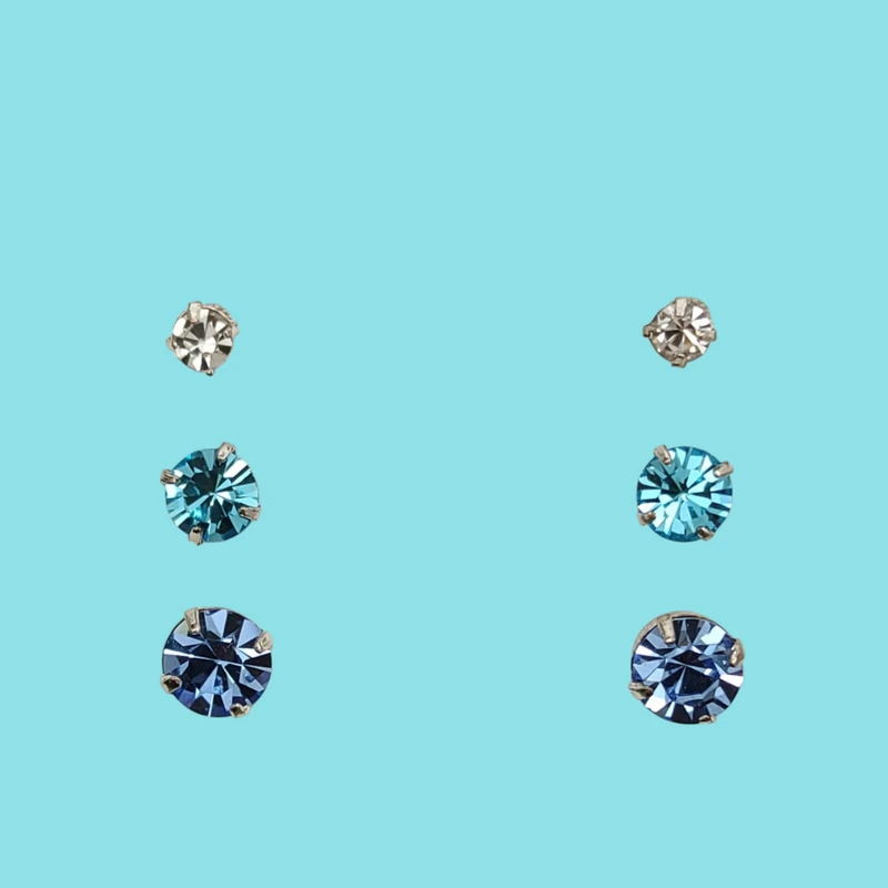 گوشواره میخی زنانه مدل E2883 مجموعه 3 عددی