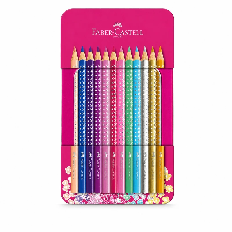 مداد رنگی 12 رنگ فابر کاستل مدل Sakura Sparkle