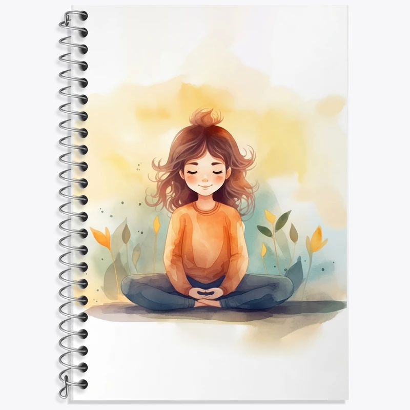 دفتر زبان 50 برگ خندالو مدل سه خط طرح یوگا کد F2558