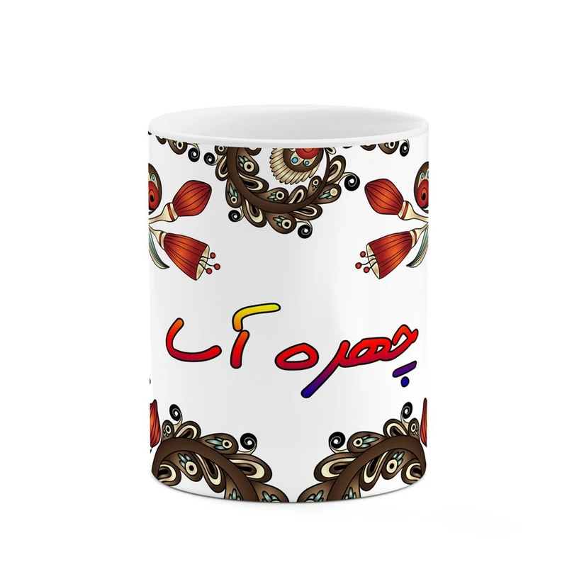ماگ کاکتی مدل اسم چهره_آسا طرح سنتی گل و بته کد mgh44744