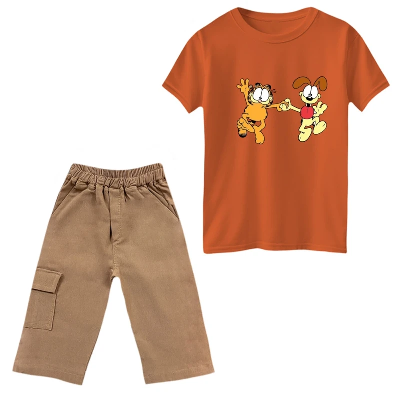 ست تی‌شرت و شلوارک پسرانه مدل گارفیلد کد 16