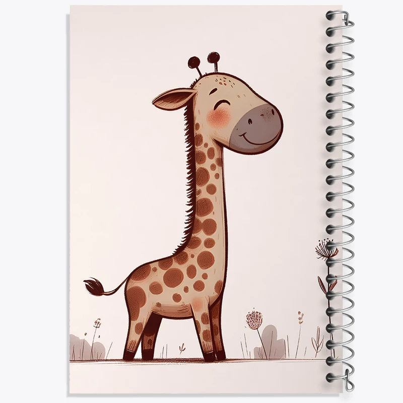 دفتر شطرنجی 50 برگ خندالو طرح زرافه کیوت کد F6176