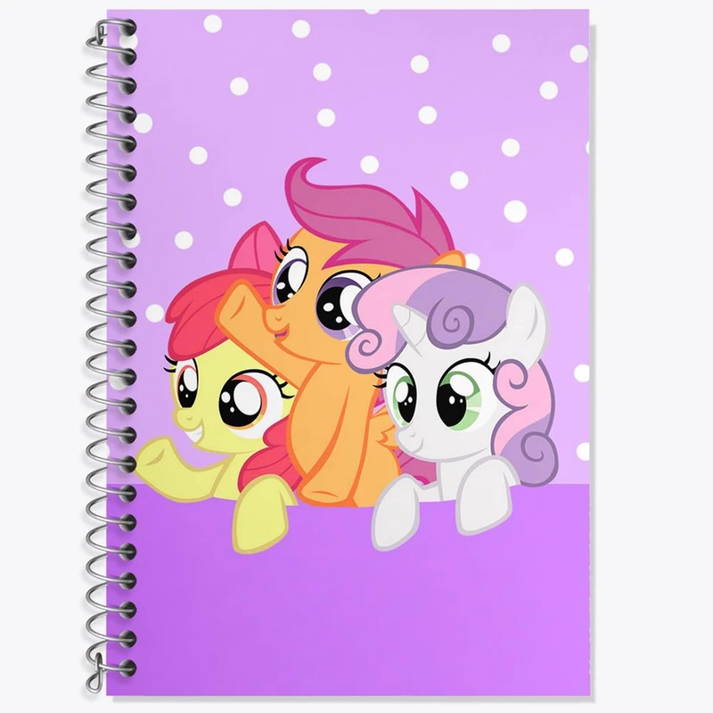 دفتر زبان 50 برگ خندالو مدل سه خط طرح اسب پونی کد 24859