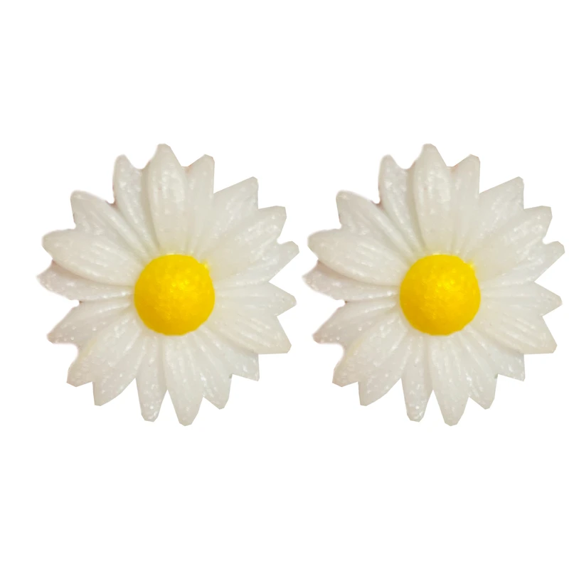 گوشواره میخی زنانه مدل گل طرح بابونه کد 09862