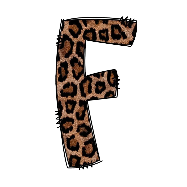 استیکر پارچه و لباس پاد آفرین مدل کارتونی طرح حرف F کد S3701