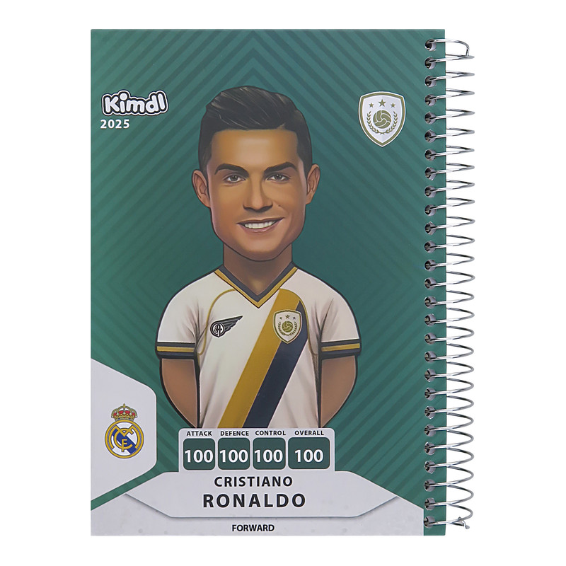 دفتر یادداشت 100 برگ مدل کیمدی رونالدو توپ طلا 2025