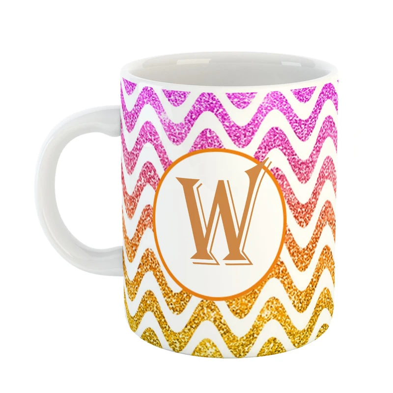 ماگ پاد افرین مدل فانتزی طرح حرف W کد 14