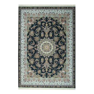فرش ماشینی آذردکور طرح کاترین کد 1835 زمینه سرمه ای