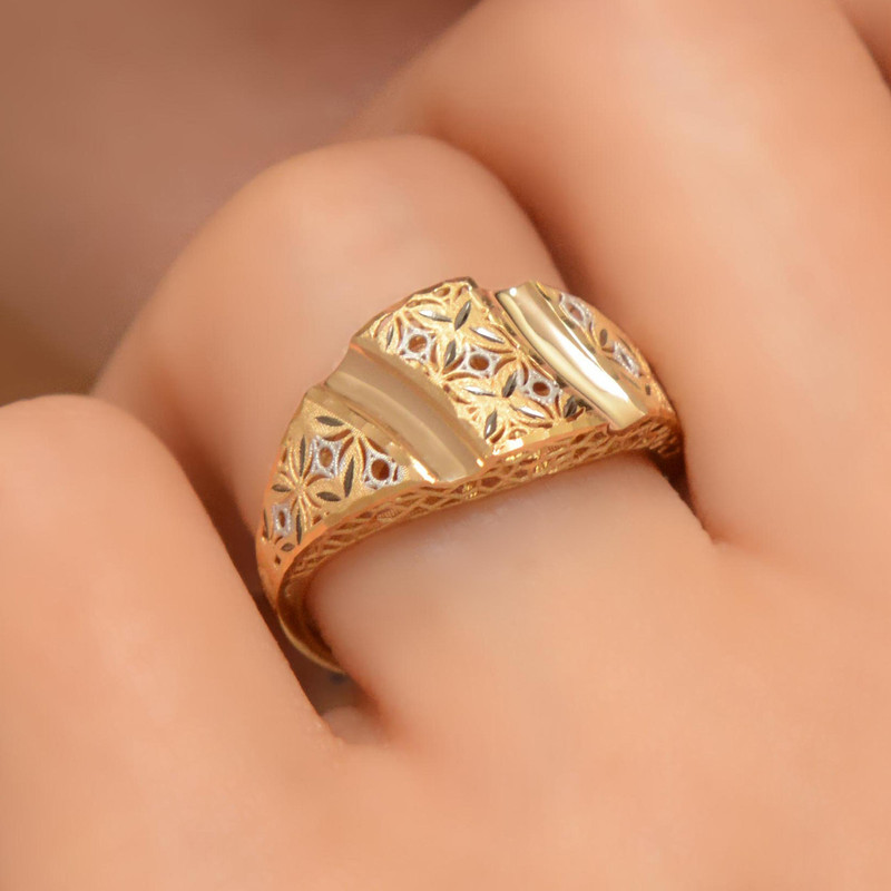 انگشتر طلا 18 عیار زنانه طلای مستجابی مدل 670185  - 3