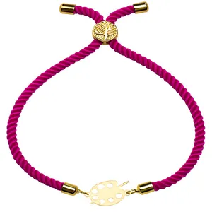 دستبند طلا 18 عیار زنانه الن نار مدل طرح پالت نقاشي ELN1735