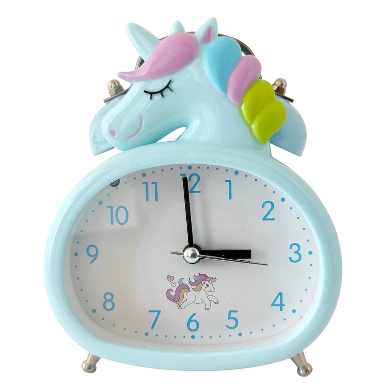 ساعت رومیزی کودک مدل یونیکورن  کد   Blue -818
