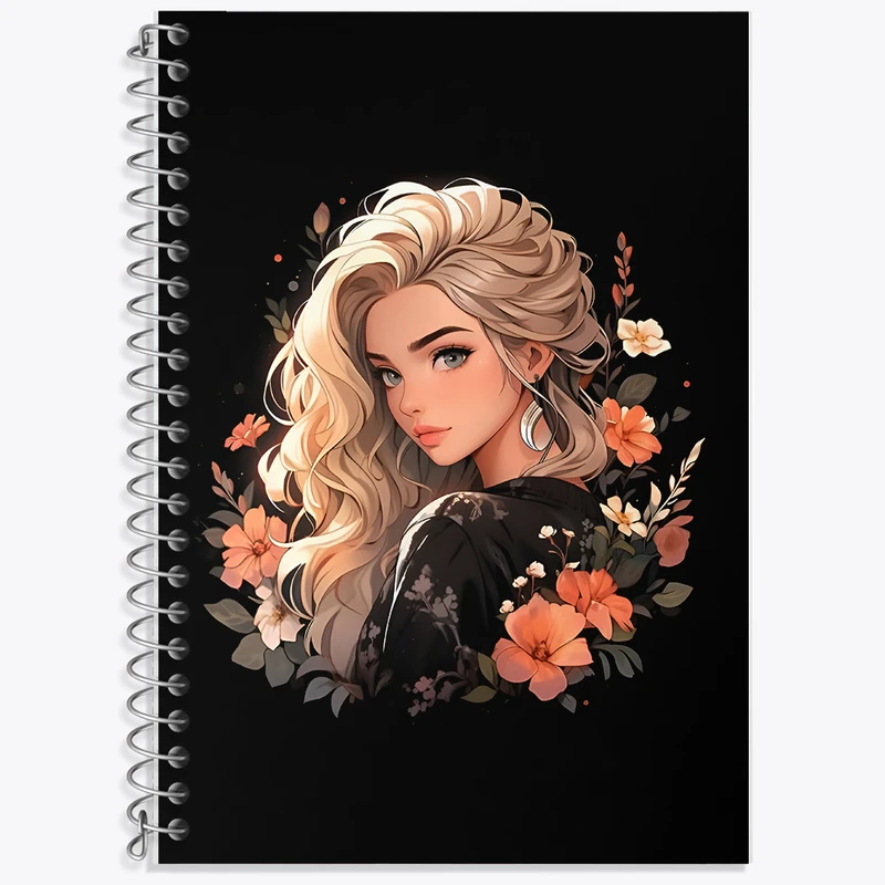 دفتر زبان 50 برگ خندالو مدل دو خط طرح دخترانه کد N3826