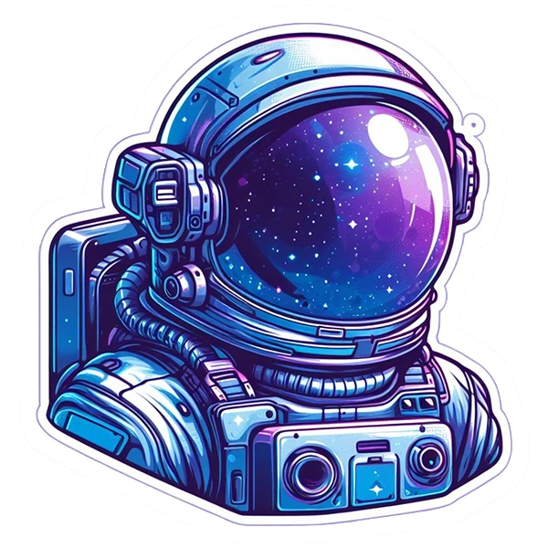 استیکر پارچه و لباس پاد آفرین طرح فضانورد کد 4756