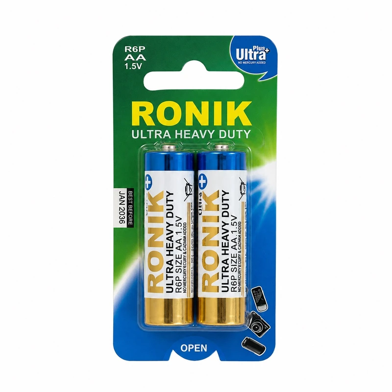 باتری قلمی رونیک مدل ultra heavy duty بسته ۲ عددی