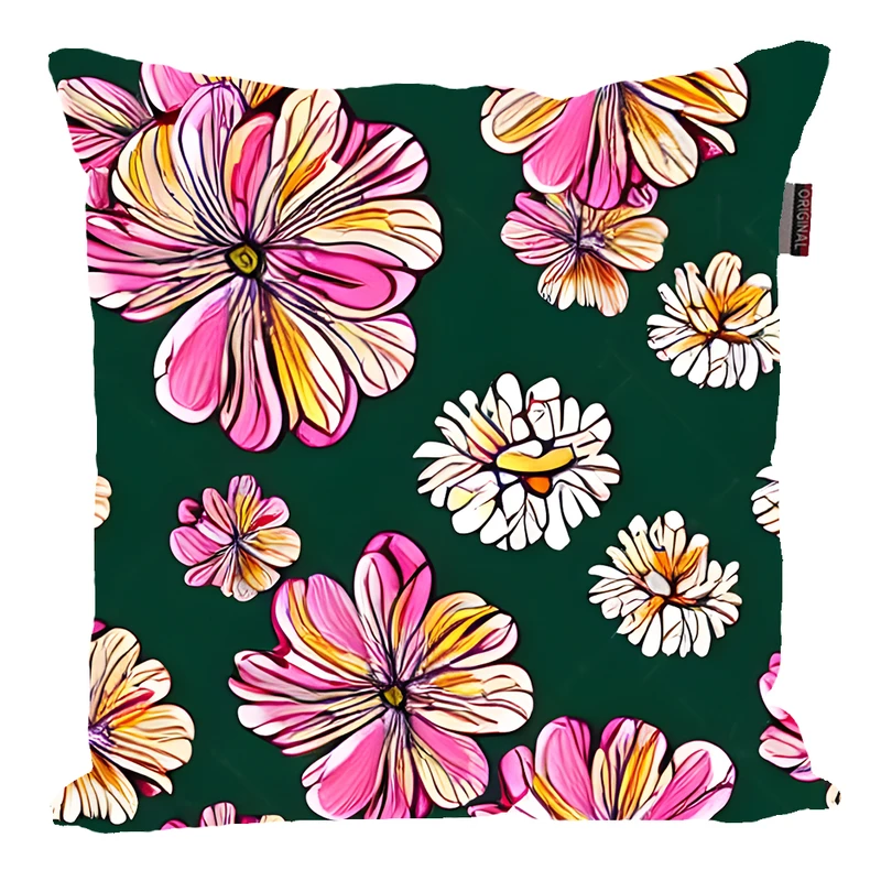 کوسن پاد آفرین مدل فانتزی طرح گل و برگ کد PK40648