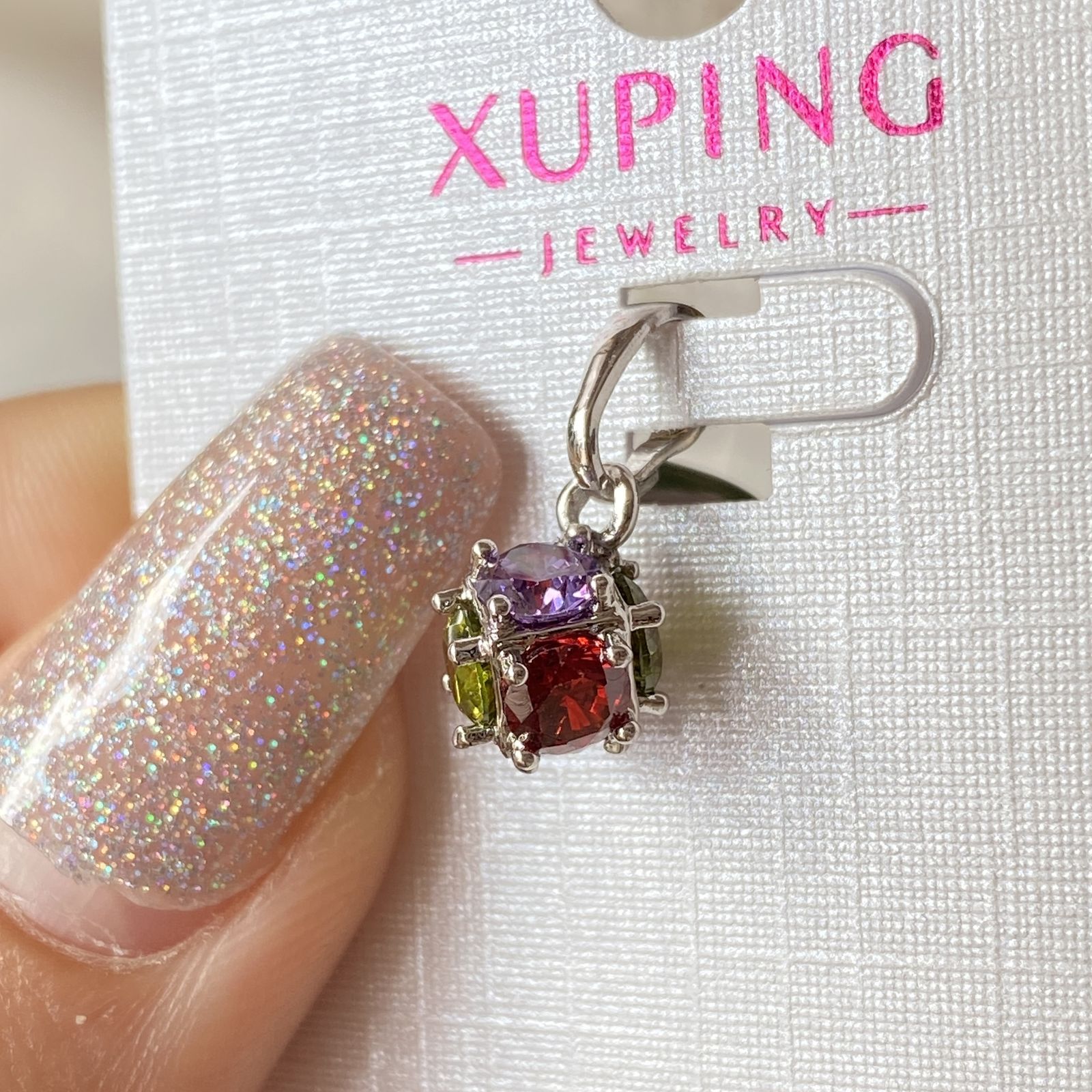 آویز گردنبند زنانه ژوپینگ مدل توپی رنگی کد RB -  - 4