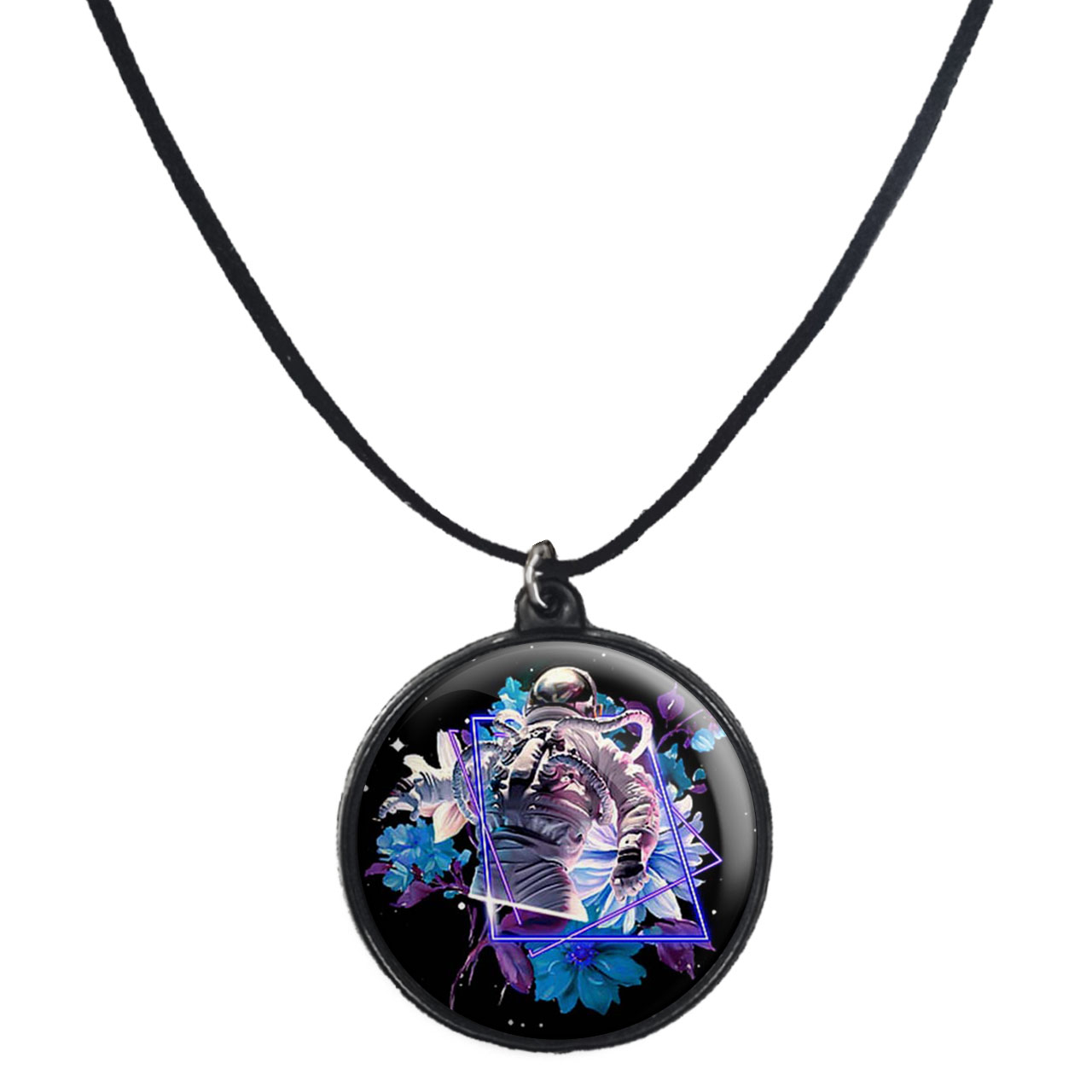 گردنبند پرمانه طرح فضانورد کد pmb.10409 مدل دو طرفه