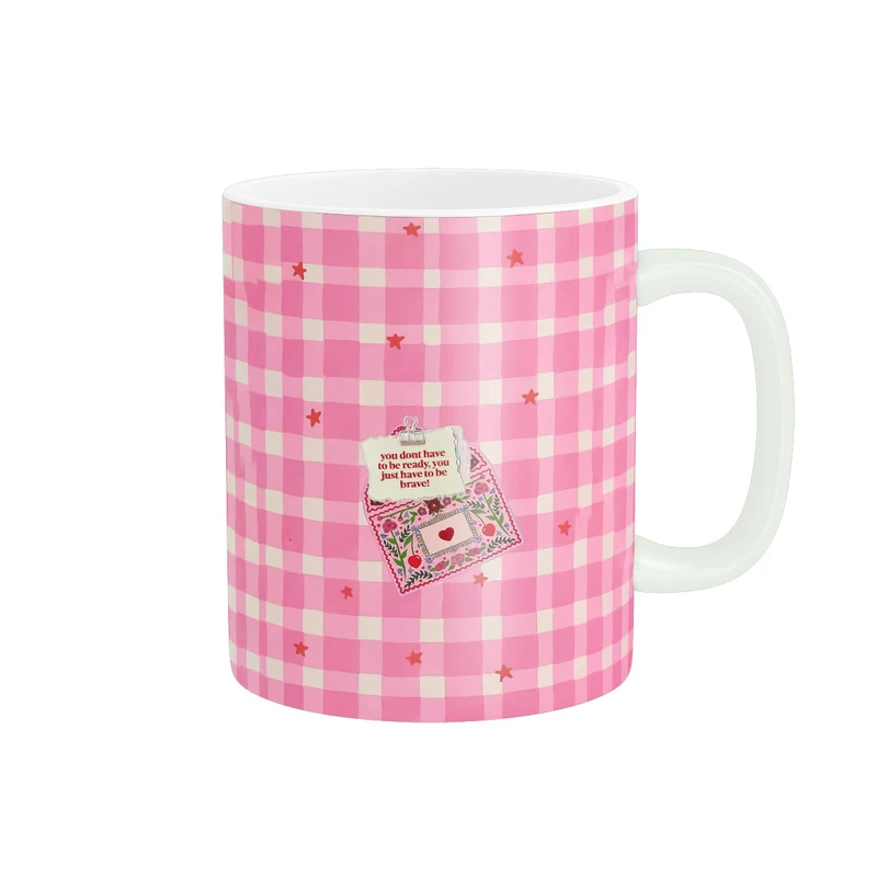 ماگ پاد آفرین مدل  نوشته نیاز نیست کاملا آماده باشی نیازه که شجاع باشی کد 218