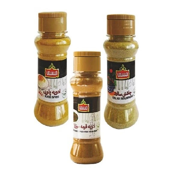 ادویه قورمه سبزی و ادویه پلوئی و چاشنی سالاد ممتاز مسما - 265 گرم بسته 3عددی 