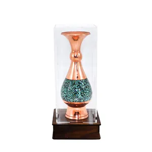 گلدان فیروزه کوبی مسی صنایع دستی فاخر مدل هدیه کد 16pack21