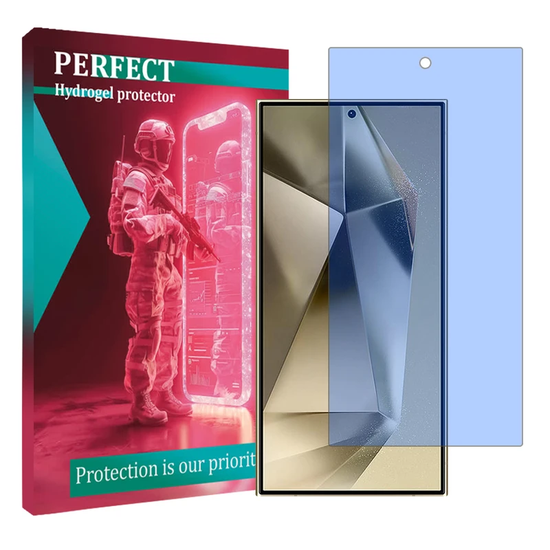 محافظ صفحه نمایش ضد اشعه آبی پرفکت مناسب برای گوشی موبایل سامسونگ Galaxy S24 Ultra