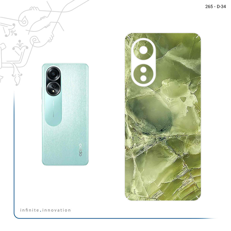 برچسب پوششی ماهوت مدل Green_Crystal_Marble مناسب برای گوشی موبایل اپو A58 4G