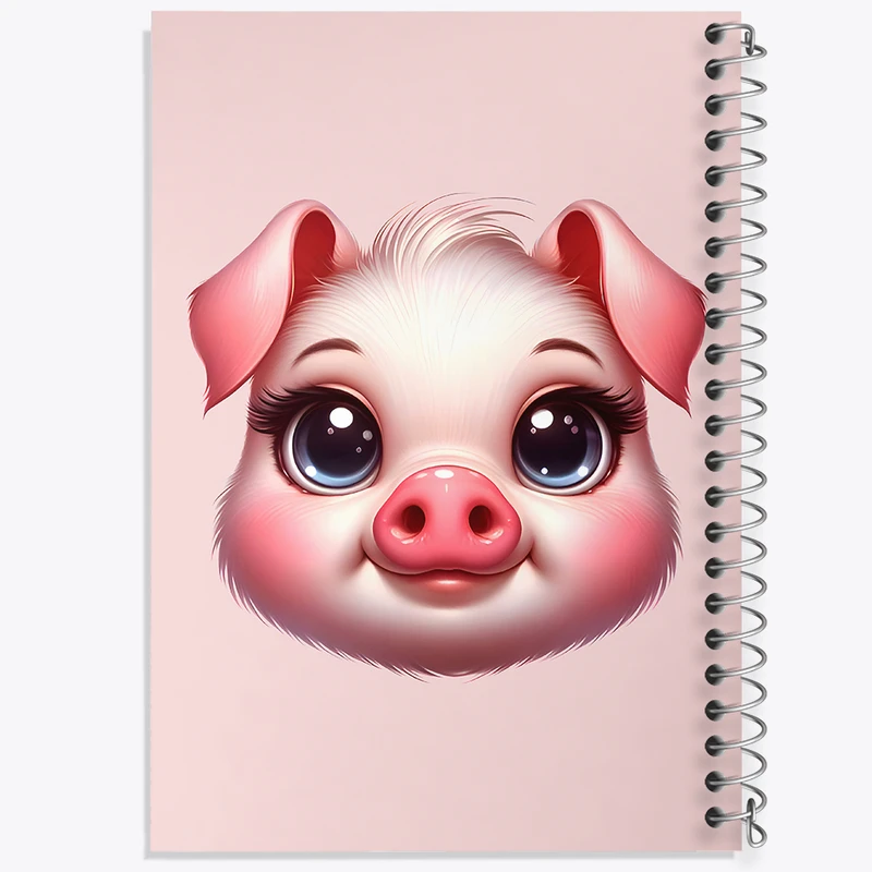 دفتر ژورنال نویسی 50 برگ خندالو مدل نقطه ای طرح خوک کیوت کد N5935