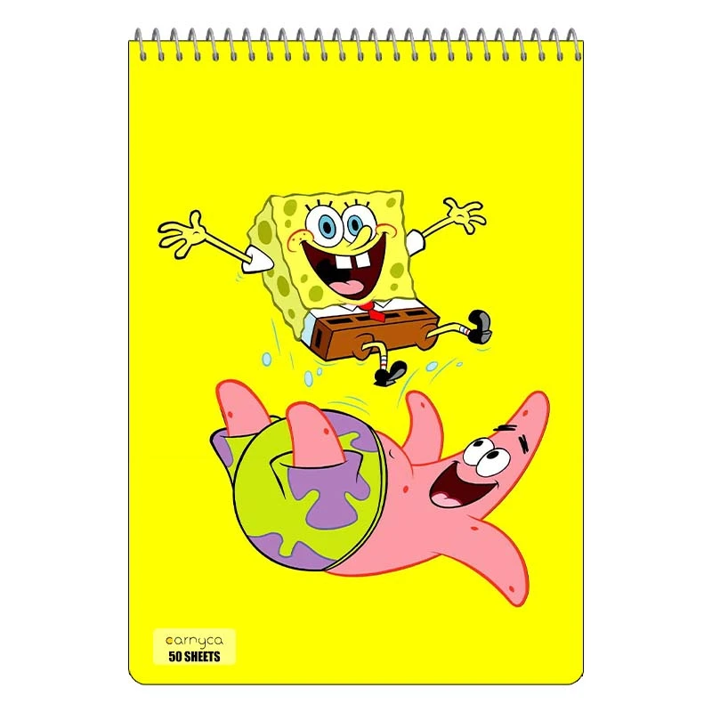 دفتر نقاشی 50 برگ سیمی کارنیکا طرح باب اسفنجی spong bob کد 65416