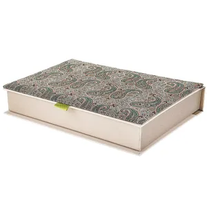 جعبه کارد و چنگال ترمه سنا مدل کتابی طرح جفت گل سبز