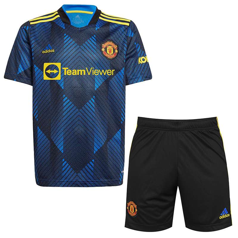 ست تی شرت و شلوارک ورزشی مردانه مدل منچستر یونایتد Away 2022