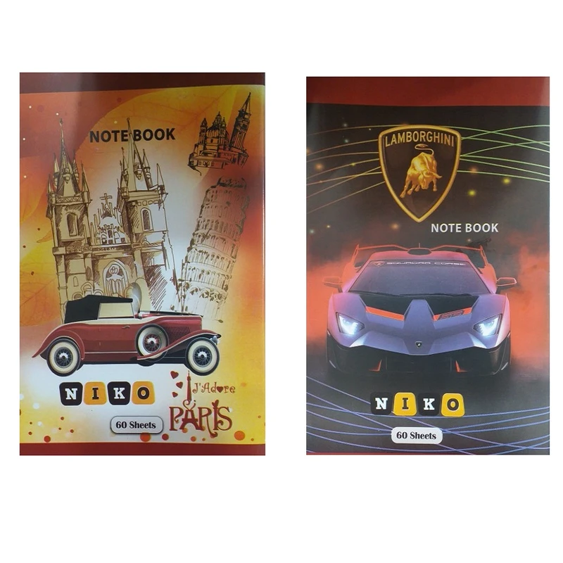 دفتر مشق 60 برگ نیکو مدل ماشین بسته 2 عددی