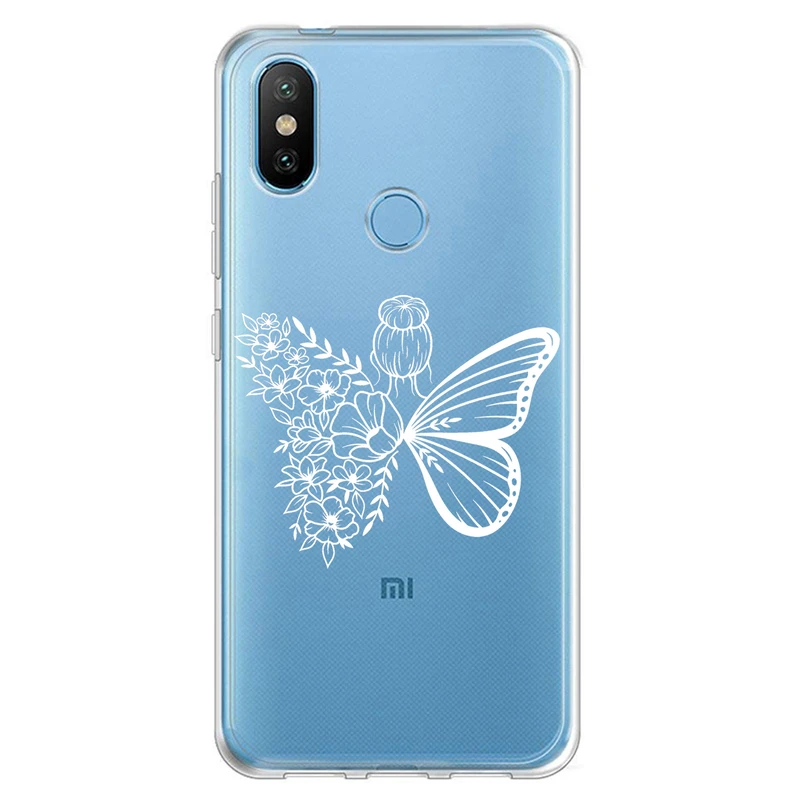 کاور مگافون طرح دختر پروانه ای مدل C53-W مناسب برای گوشی موبایل شیائومی Redmi 6 Pro / Mi A2 Lite