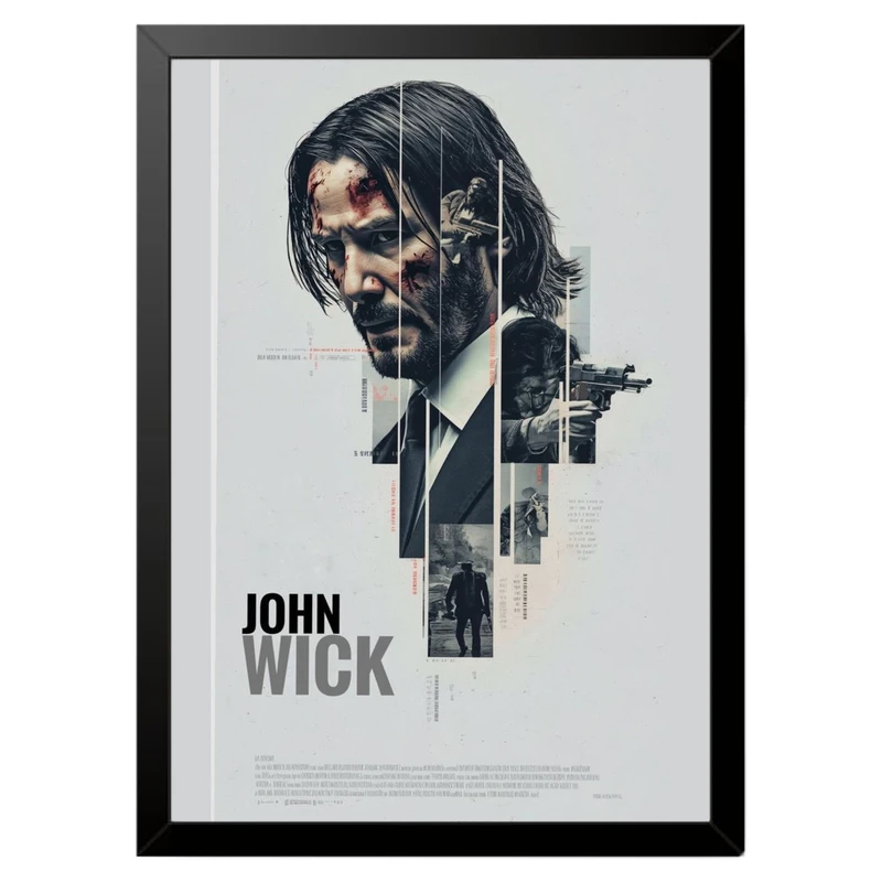تابلو بکلیت طرح فیلم جان ویک JOHN WICK مدل b-po1621 فریم مشکی