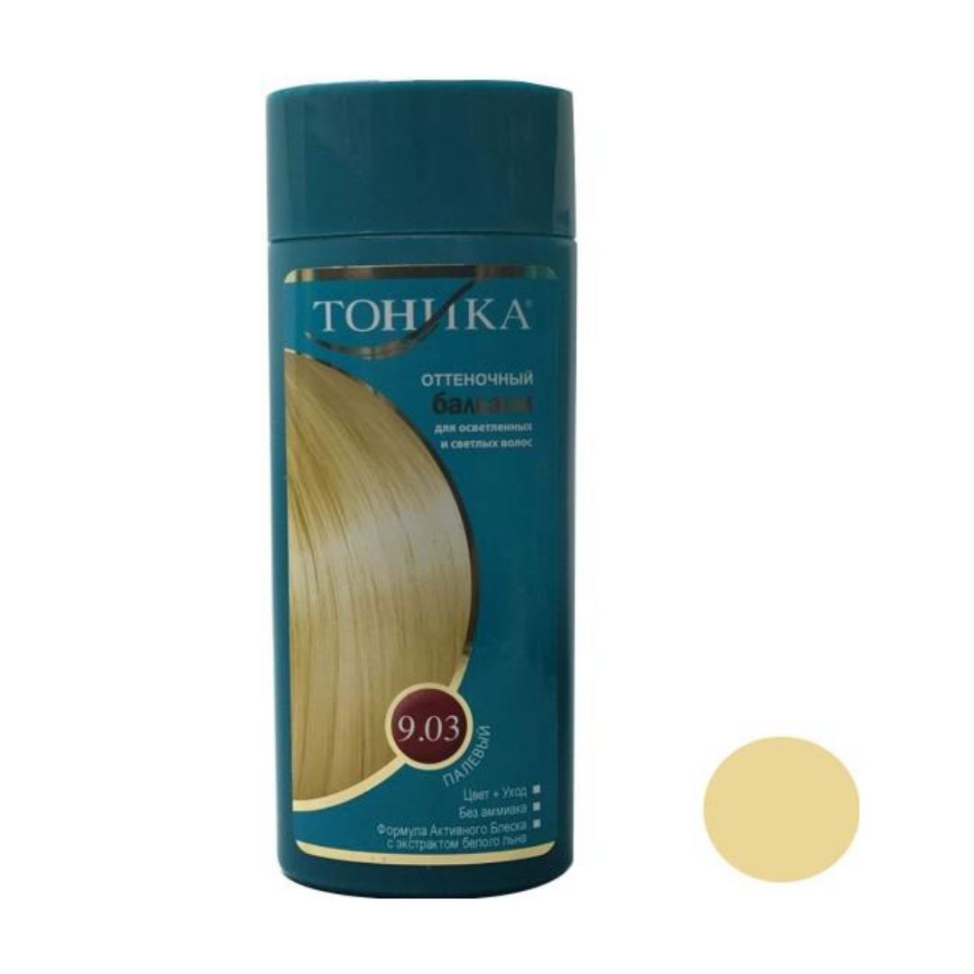 شامپو رنگ مو تونیکا شماره 9.03 حجم 150 میلی لیتر رنگ طلایی گندمی کمرنگ بسته 20 عددی 