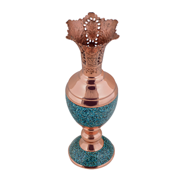 AGHAJANI HANDICRAFTS Turquoise inlaying vase, F052 Model