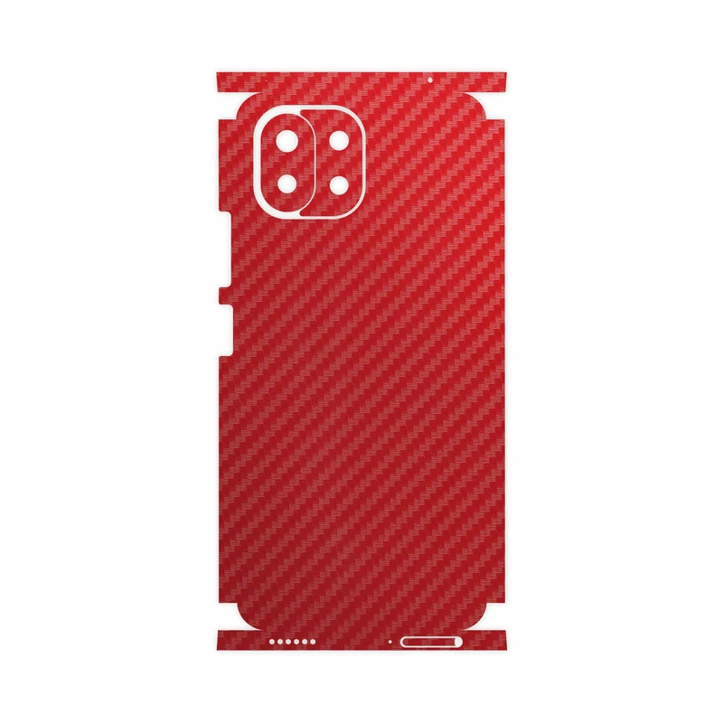 برچسب پوششی ماهوت مدل Red-Fiber-FullSkin مناسب برای گوشی موبایل شیائومی 11 Lite 5G NE