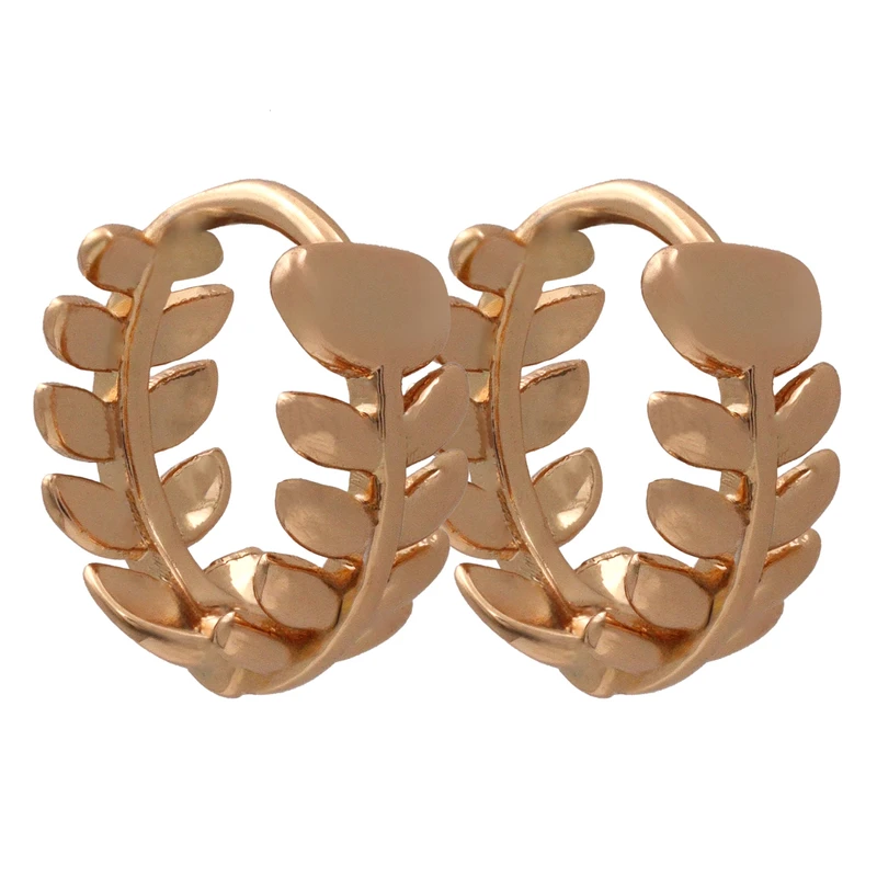 گوشواره حلقه ای زنانه ژوپینگ مدل برگی مینیمال کد TE 16