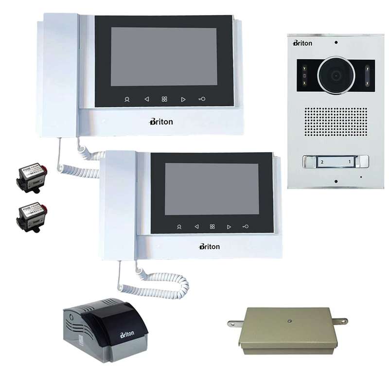 مجموعه دربازکن تصویری برایتون مدل 2002-7020 دو واحدی به همراه محافظ ولتاژ مانیتور