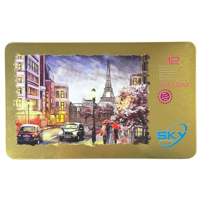 مداد رنگی 12 رنگ اسکای مدل آرت گلد