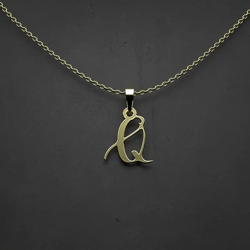 گردنبند طلا 18 عیار زنانه مدوپد مدل حرف Q کد HH2-1-1281