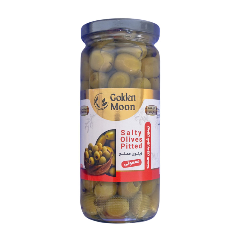 زیتون شور بدون هسته معمولی گلدن مون - 450 گرم